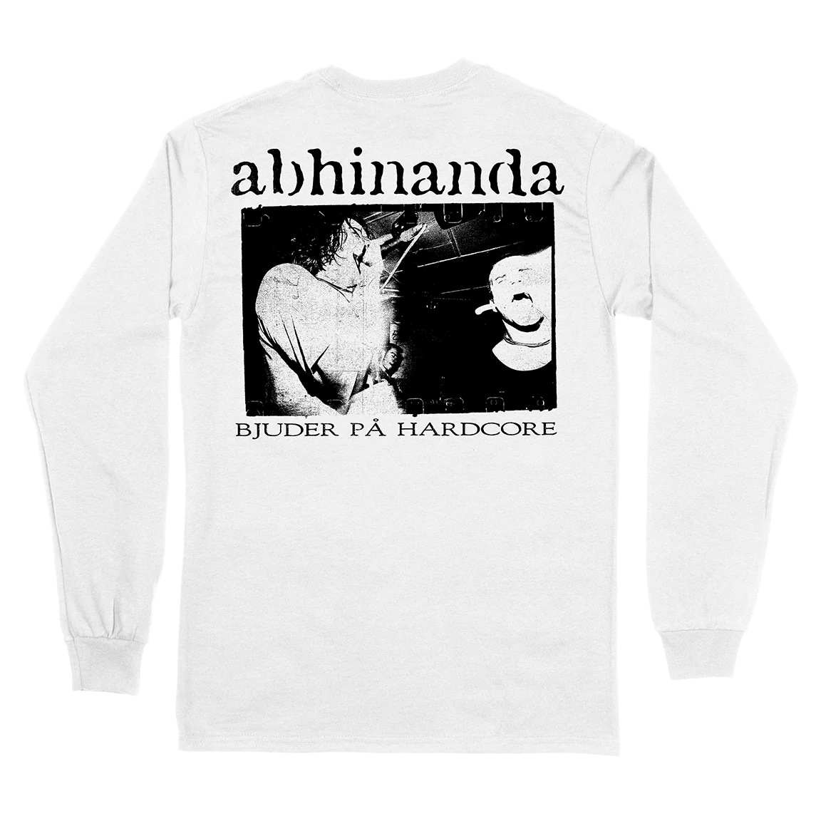 Abhinanda "Bjuder Pa Hardcore" White Longsleeve - Image 3