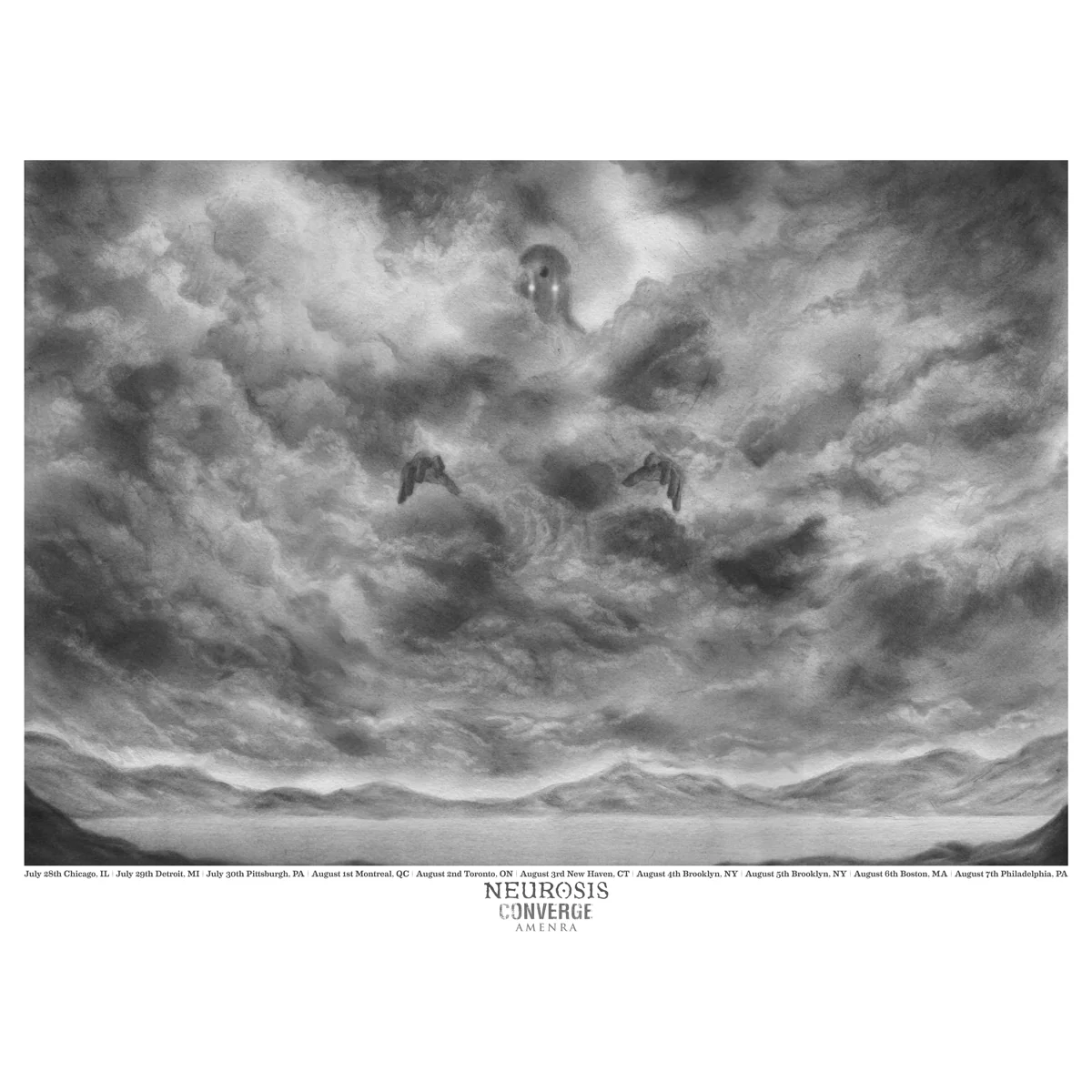 Randy Ortiz x Neurosis x Converge x Amen Ra "North American Tour" Giclee Print - Image 2