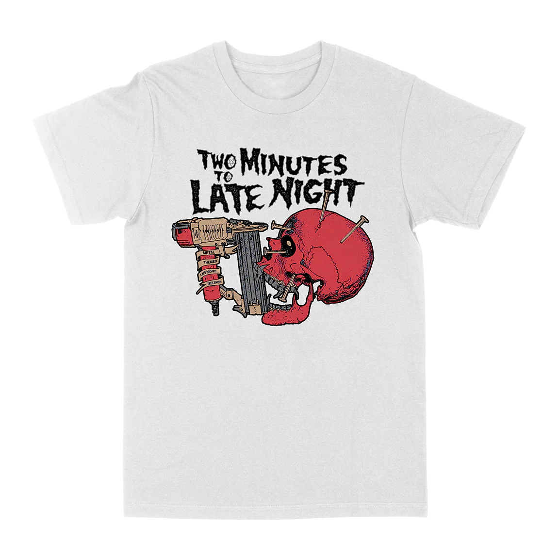 Two Minutes To Late Night "Pushead Skull" White T-Shirt