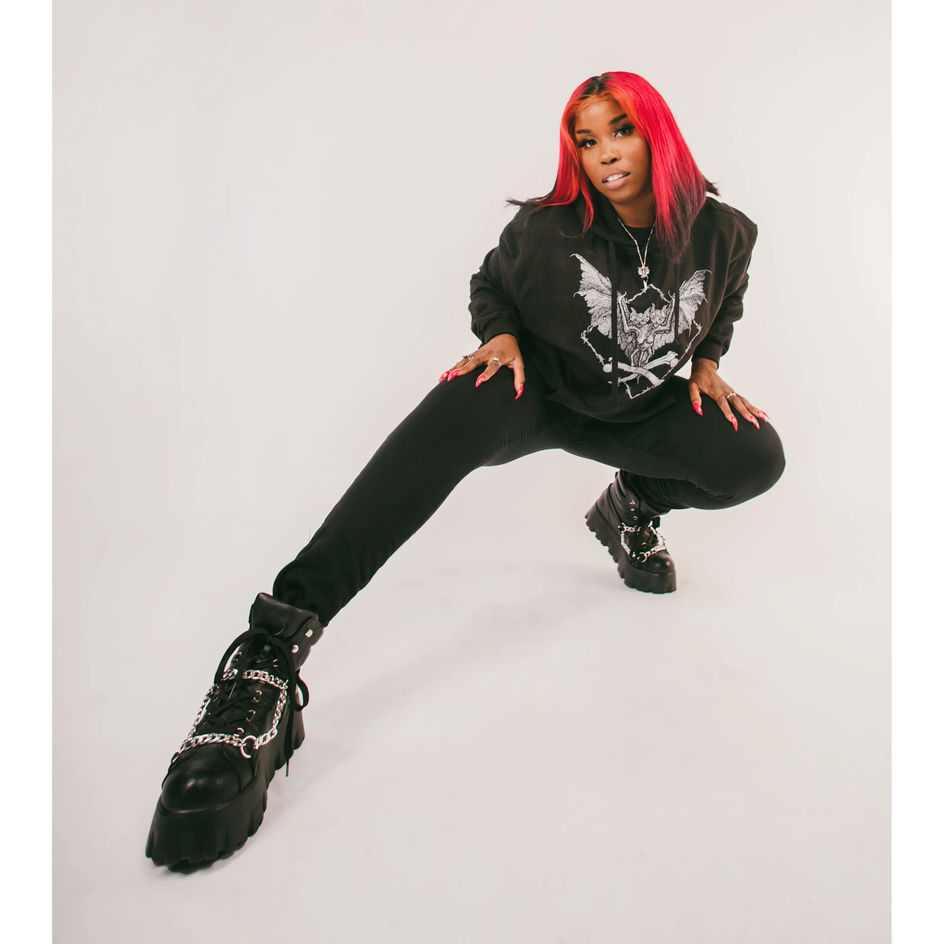 Dylan Garrett Smith "Barbed Bat" Black Hooded Sweatshirt - Image 2