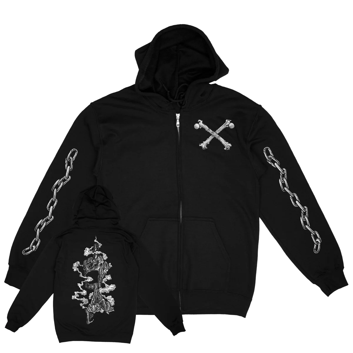 Dylan Garrett Smith "Finger and Fang" Black Zip-Up Sweatshirt