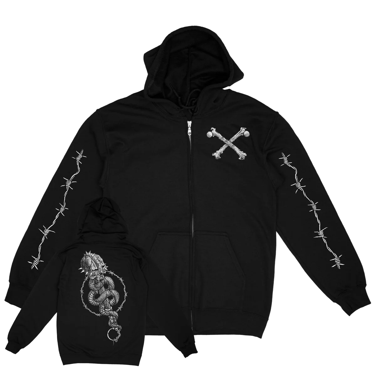 Dylan Garrett Smith "Mace" Black Zip-Up Sweatshirt
