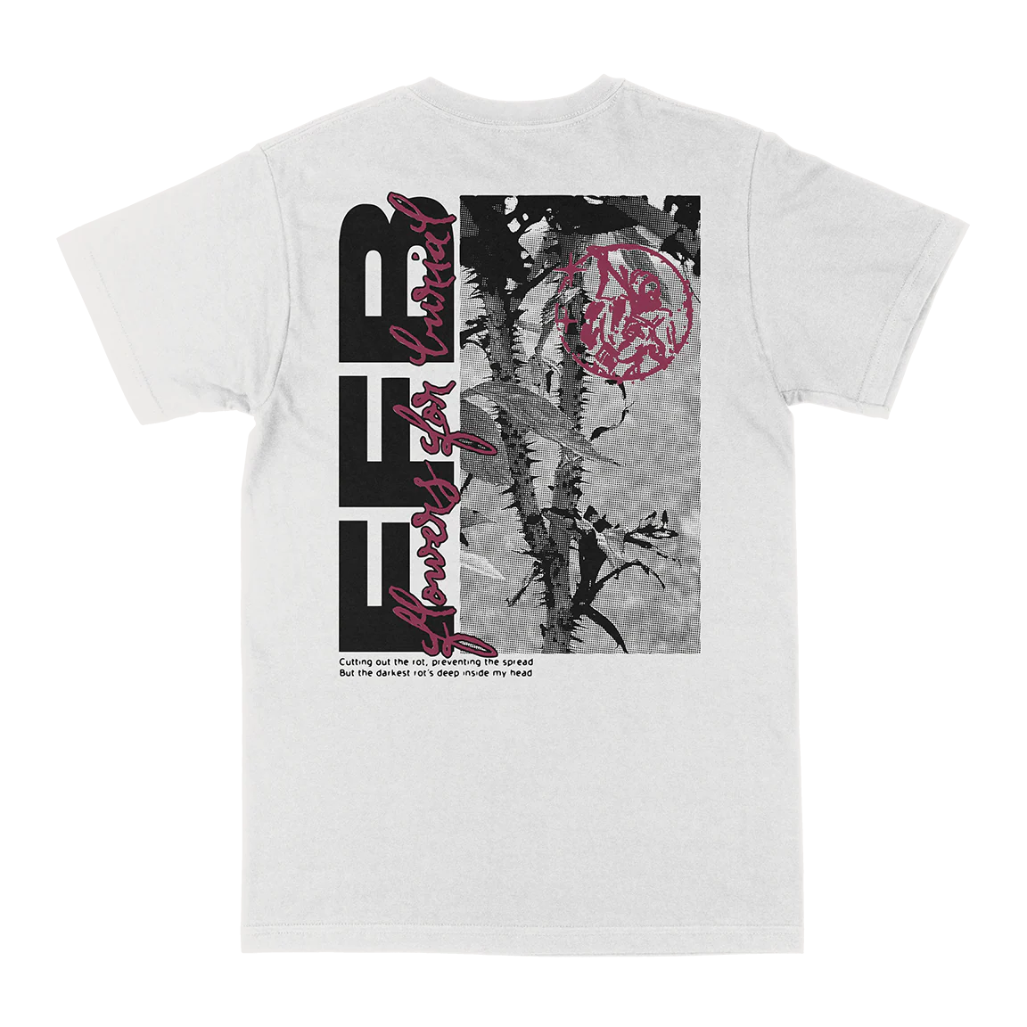 Flowers for Burial “Cassette Cover" White T-Shirt - Image 3