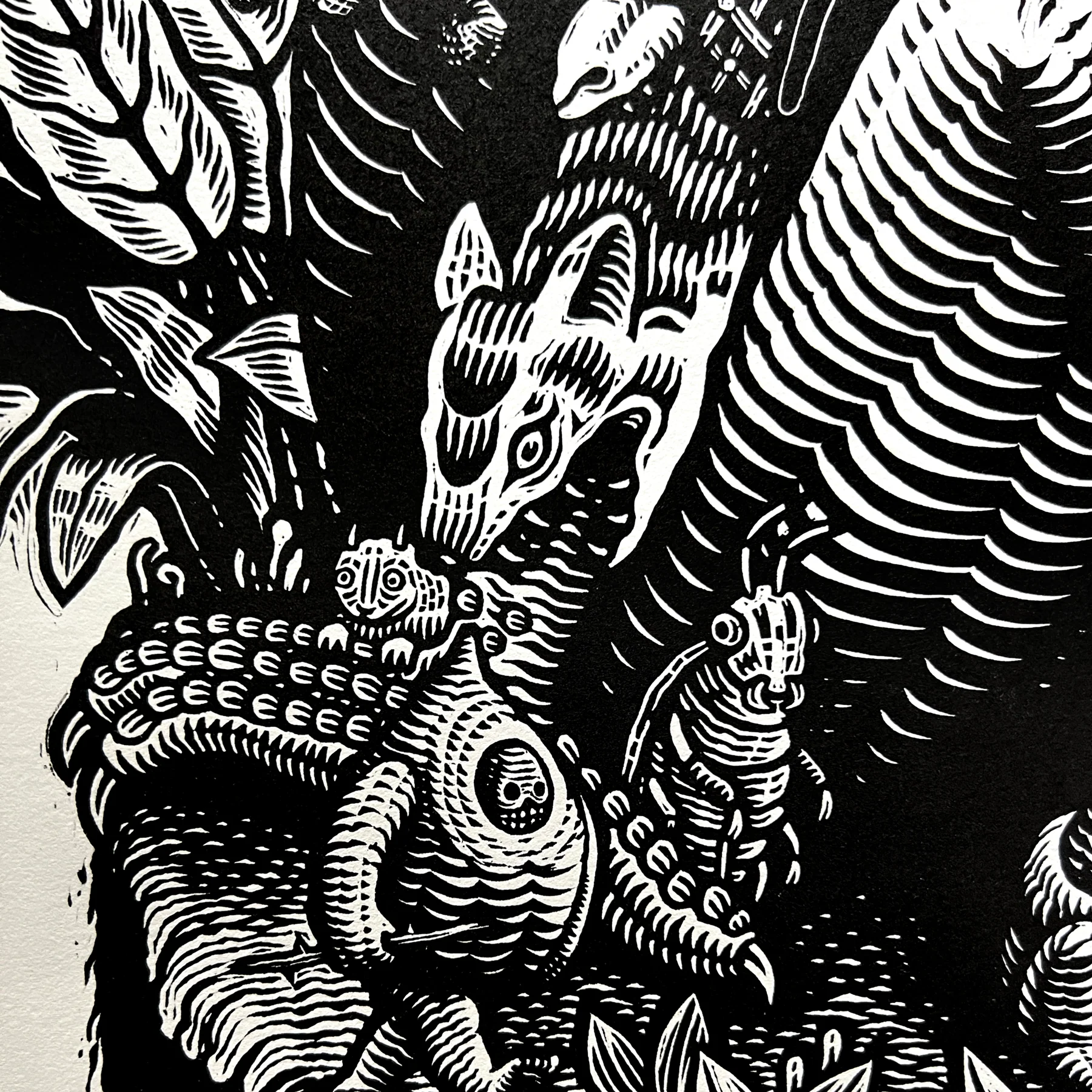 Mazatl & Kathleen Neeley "Luz & Sombra" Linocut Print - Image 5