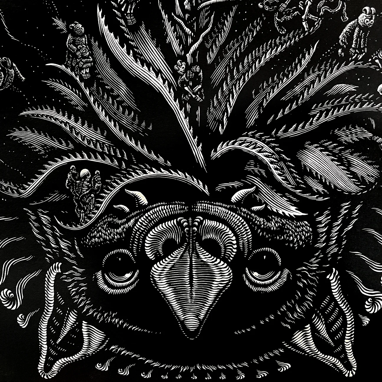 Mazatl "Murciélago Magueyero" Linocut Print - Image 3