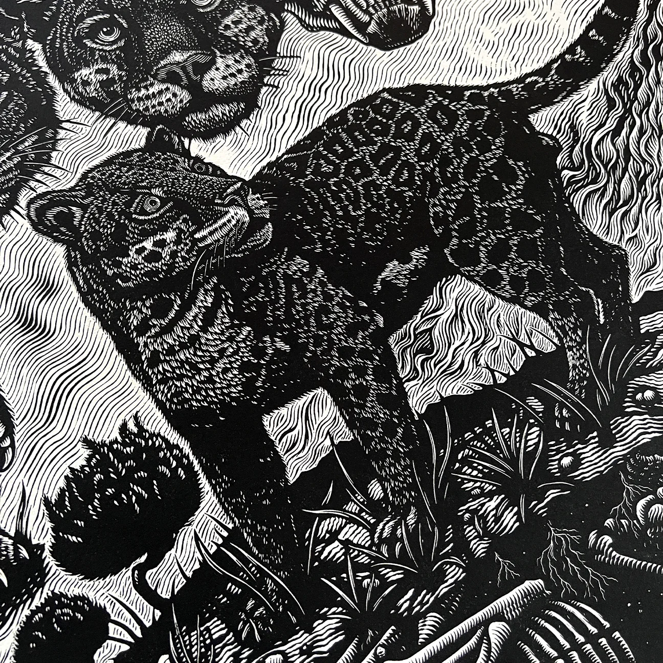 Mazatl "Panthera Onca" Linocut Print - Image 2