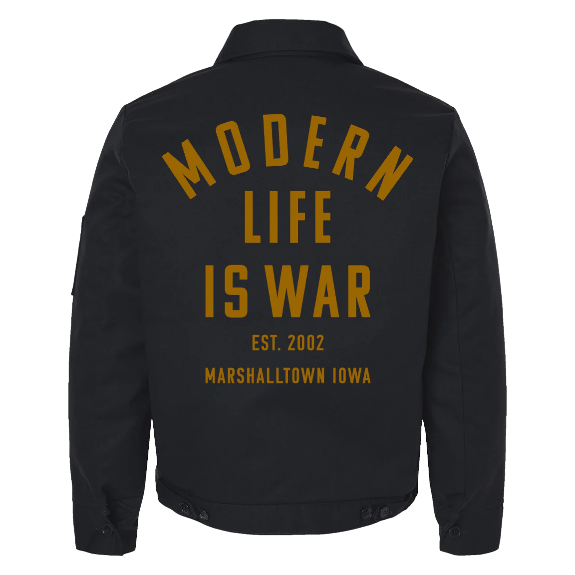 Modern Life Is War "Marshalltown Iowa" Insulated Black Work Jacket - Image 3