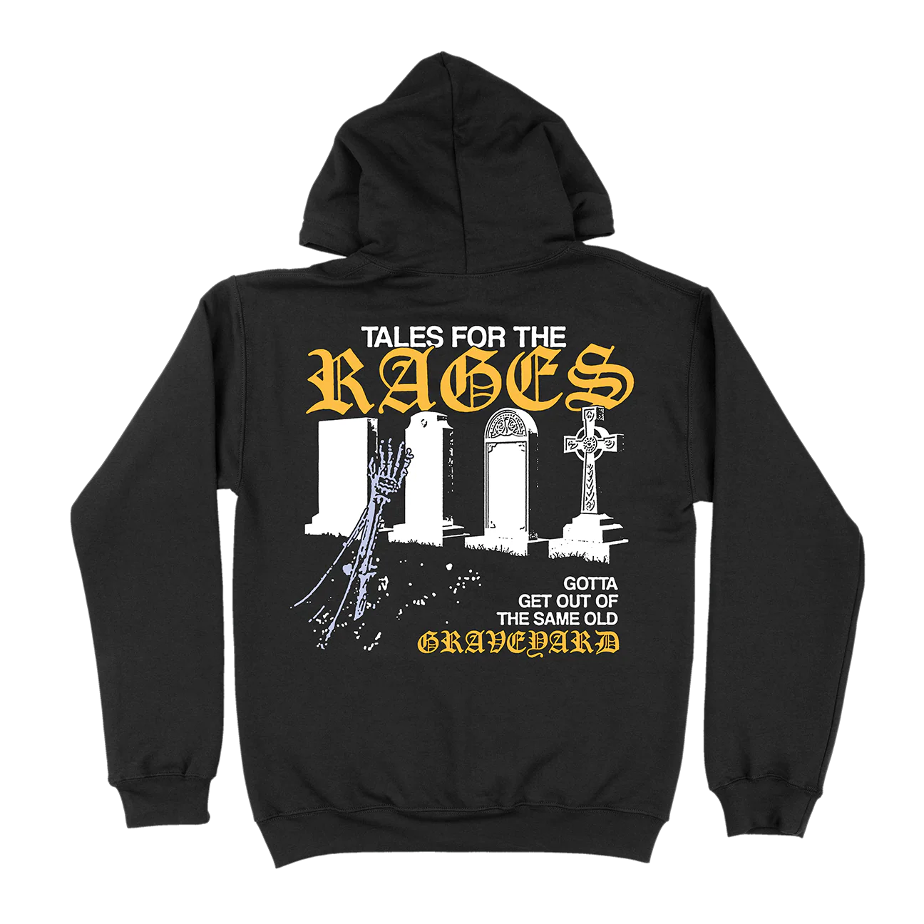 Piebald "Graveyard" Premium Black Hooded Sweatshirt - Image 3