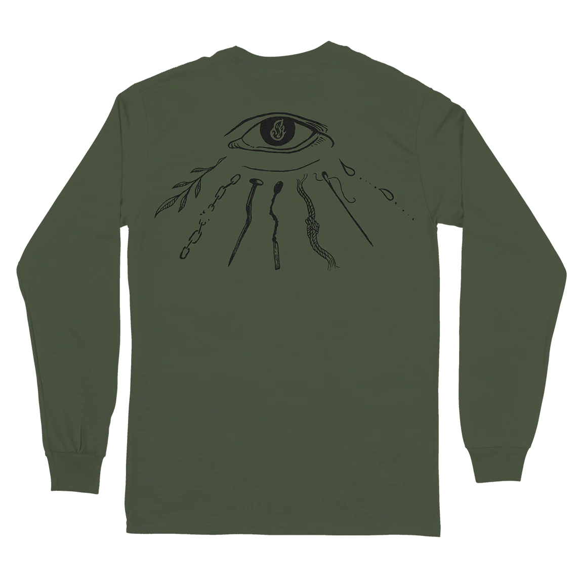 Planes Mistaken For Stars "Eye & Heart" Military Green Longsleeve - Image 3