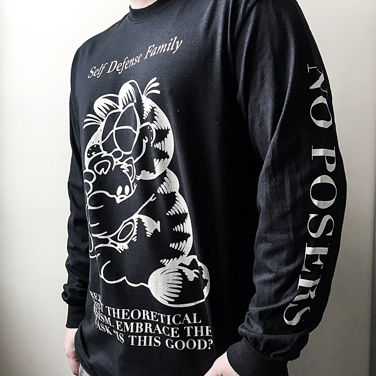 Self Defense Family "Garfeelme" Black Longsleeve - Image 4